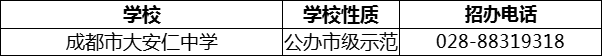 2024年成都市安仁中學(xué)招辦電話是多少？