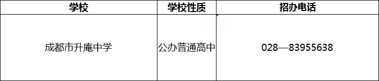 2024年成都市升庵中學(xué)招辦電話是多少？
