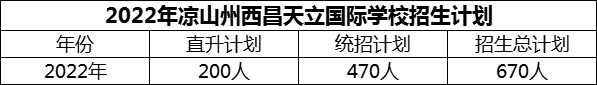 2024年涼山州西昌天立國(guó)際學(xué)校招生計(jì)劃是多少？