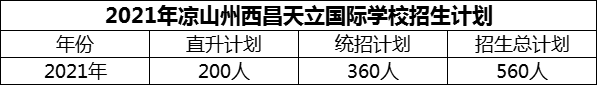 2024年涼山州西昌天立國(guó)際學(xué)校招生計(jì)劃是多少？
