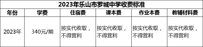 2024年樂山市羅城中學(xué)學(xué)費(fèi)多少錢？