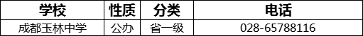 成都市成都玉林中學2022年招辦電話是多少？